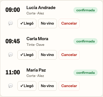 La agenda de hoy en el celular, con la próxima cita arriba